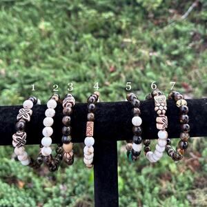 African handcarved ethnic tribal beaded bracelets